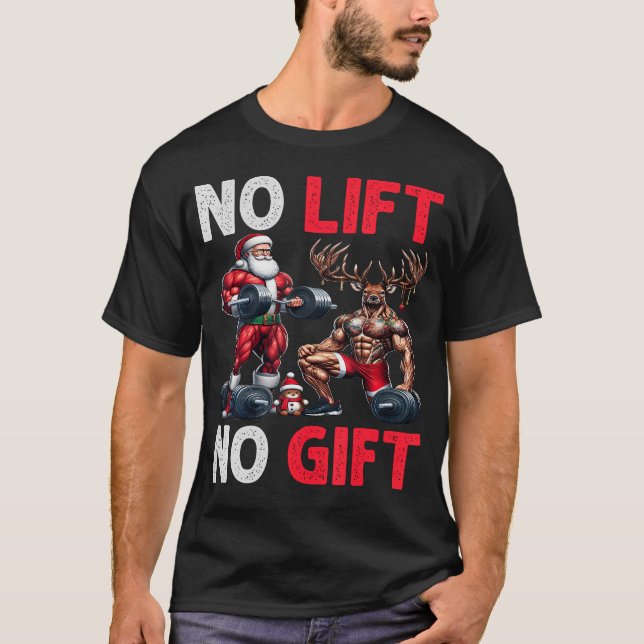 Merry Liftmas Muscle Santa Weightlifting Xmas Body T-Shirt (Front)