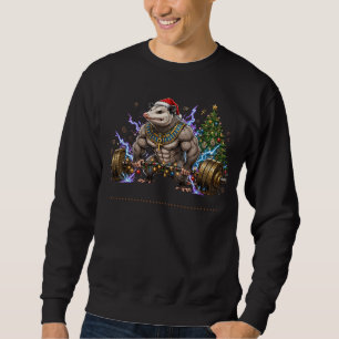 Merry Liftmas Opossum Gym Shi Sweatshirt