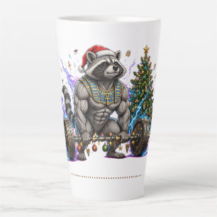 Merry Liftmas Racoon Gym Shirt Latte Mug