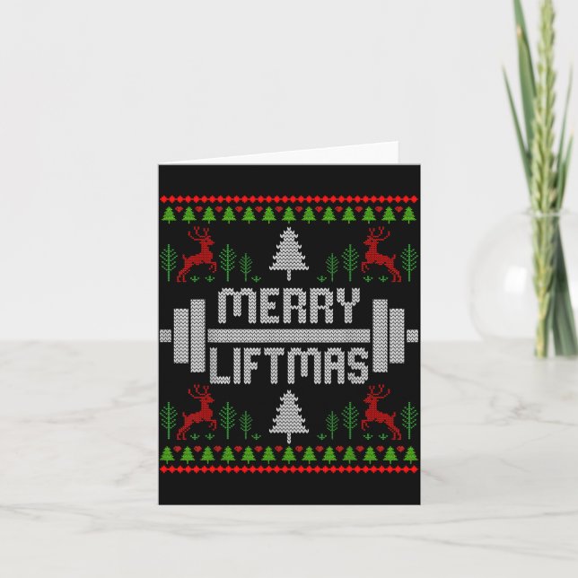 Merry Liftmas - Trainer Ugly Style Christmas  Card (Front)