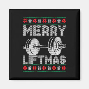 Merry Liftmas Ugly Christmas Gym Workout Funny Fit Magnet