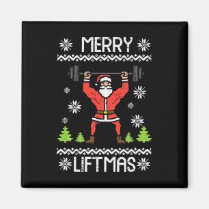 Merry Liftmas Ugly Christmas Xmas Workout Gym Body Magnet