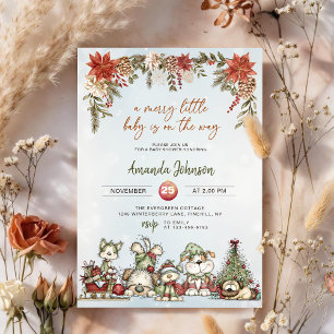 Merry Little Baby Christmas Puppy Baby Shower Invitation