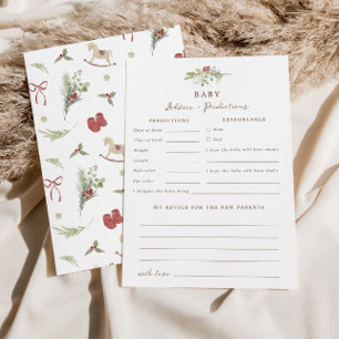 Merry Little Baby Shower Advice Predictions Card