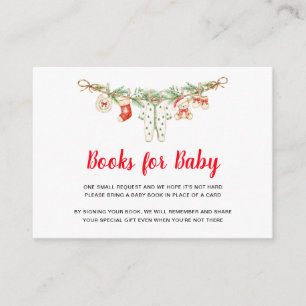Merry Little Baby Shower Books for Baby Enclosure Card