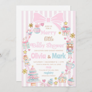 Merry little baby shower Christmas invitation. Invitation