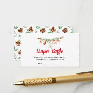 Merry Little Baby Shower Diaper Raffle Enclosure Card