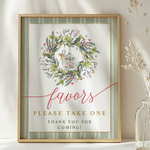 Merry Little Baby Shower Favor Table Sign