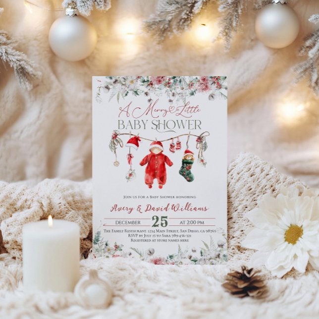 Merry Little Baby Shower Gender Neutral Invitation (Creator Uploaded)