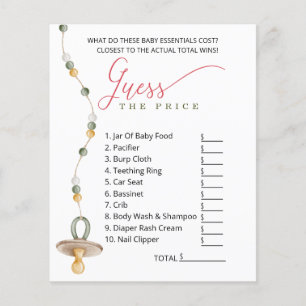 Merry Little Baby Shower Guess the Price Game Flyer