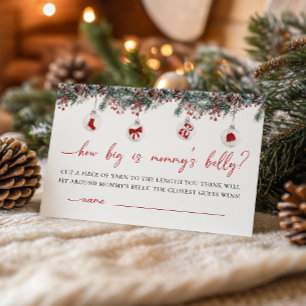 Merry Little Baby Shower How Big Is Mommy’s Belly Enclosure Card