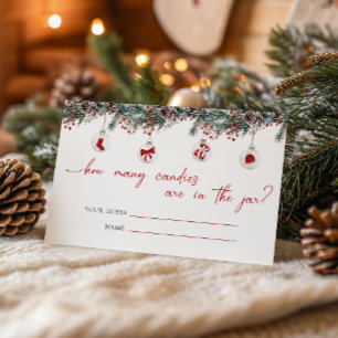 Merry Little Baby Shower How Many Candies Enclosure Card