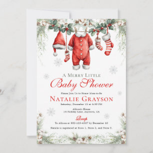 Merry Little Baby Shower Invitation