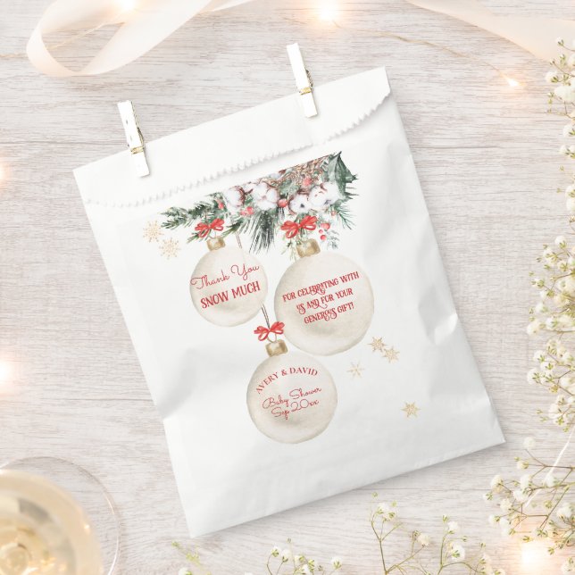 Merry Little Baby Shower Modern Christmas Favour Bags (Clipped)