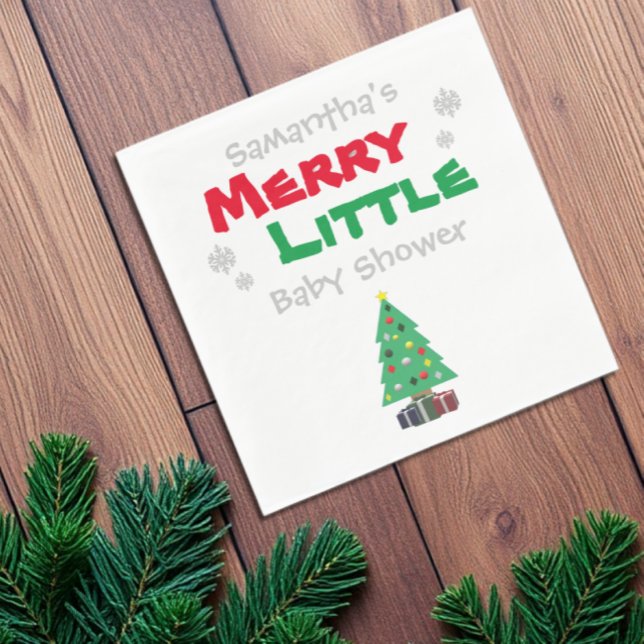 Merry Little Baby Shower Napkin (Creator Uploaded)