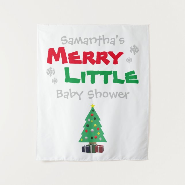Merry Little Baby Shower Tapestry (Front)