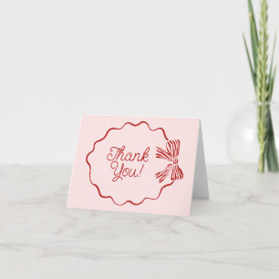 Merry Little Baby Shower Thank You Card with Bow