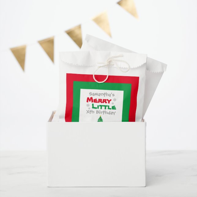 Merry Little Birthday Favour Bags (Party)