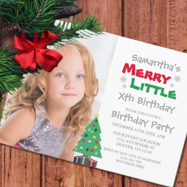 Merry Little Birthday Invitation (Creator Uploaded)