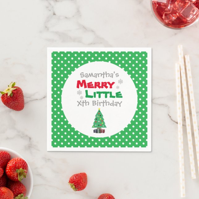 Merry Little Birthday Napkin (Insitu)