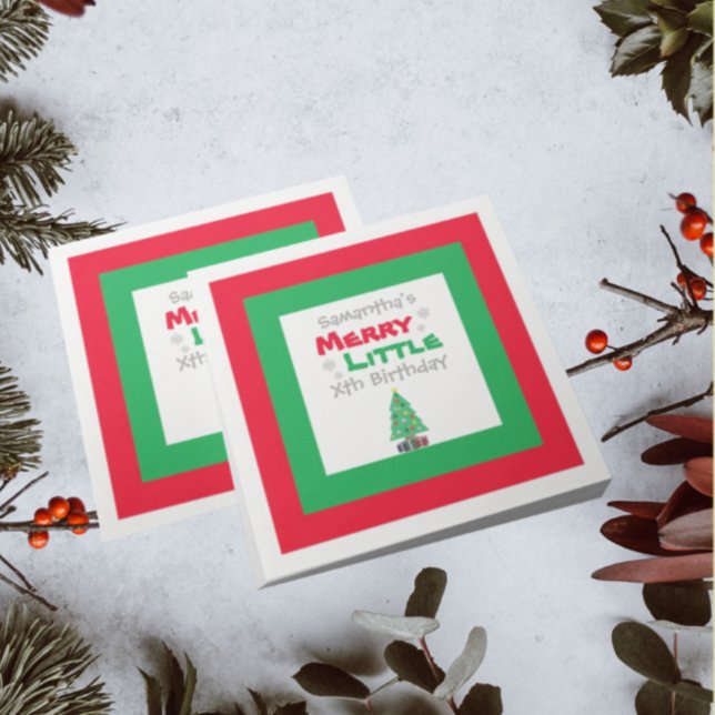 Merry Little Birthday Napkin (Creator Uploaded)