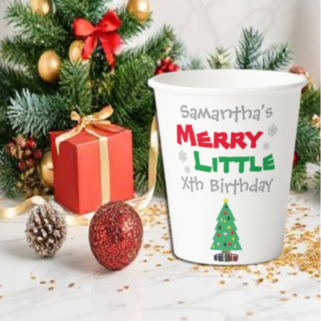 Merry Little Birthday Paper Cups (Creator Uploaded)