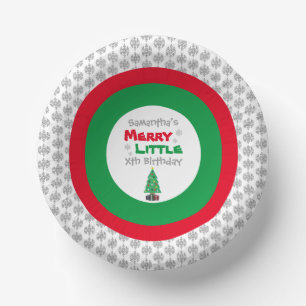 Merry Little Birthday Paper Plate