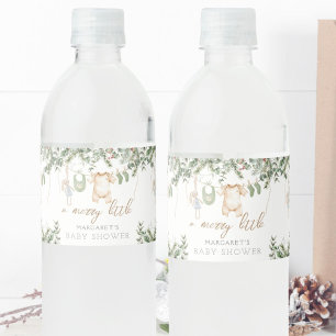  Merry Little Boho Boy Winter Baby Shower Water Bottle Label