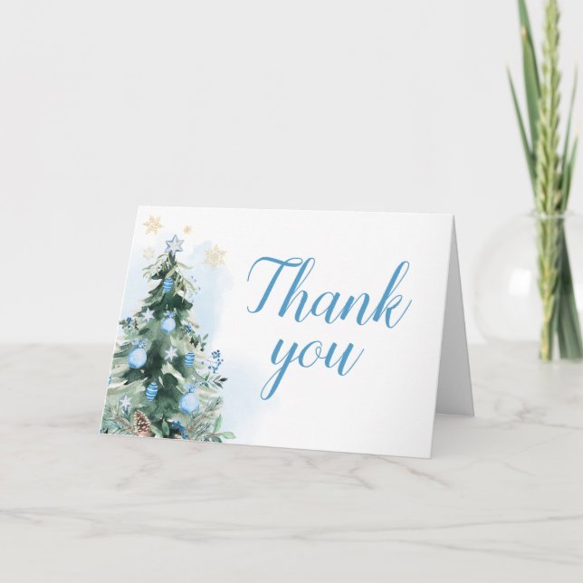 Merry Little Bundle of Joy Baby Shower  Thank You Card (Front)