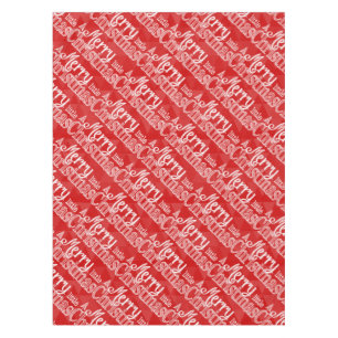 Merry Little Christmas Abstract Triangle Pattern Tablecloth