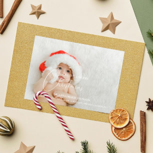 Merry little christmas baby birth announcement