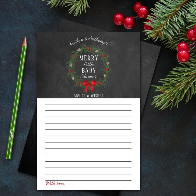 Merry Little Christmas Baby Shower Advice & Wishes (Creator Uploaded)