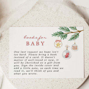 Merry Little Christmas Baby Shower Books for Baby  Enclosure Card
