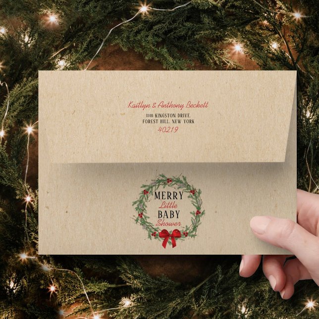Merry Little Christmas Baby Shower Envelope (Creator Uploaded)