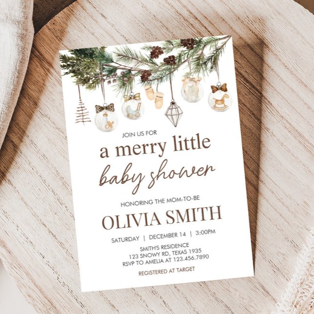 Merry Little Christmas Baby Shower Invitation (Merry Little Baby Shower Invitation 
)