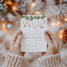 Merry Little Christmas Baby Shower Invitation