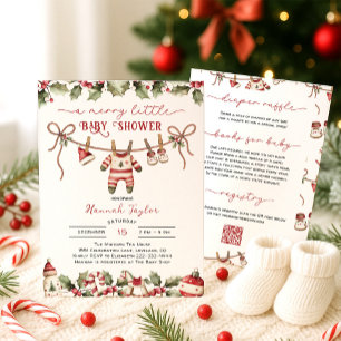 Merry Little Christmas Baby Shower Invitation