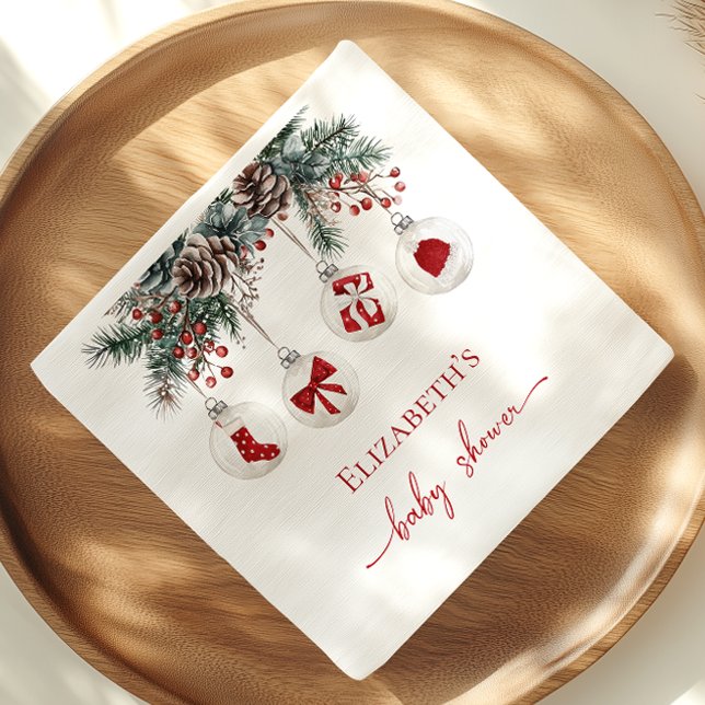 Merry Little Christmas Baby Shower Napkin (Creator Uploaded)