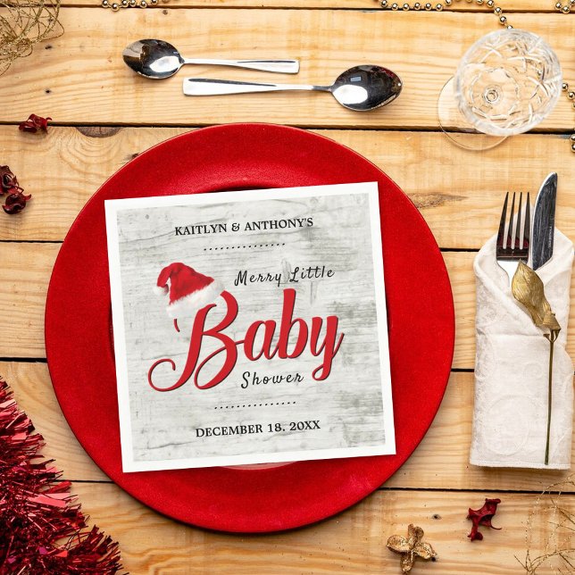 Merry Little Christmas Baby Shower Napkin (Creator Uploaded)