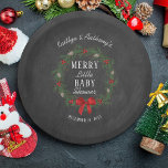 Merry Little Christmas Baby Shower Paper Plate<br><div class="desc">Celebrate in style with these trendy baby shower paper plates. The design is easy to personalise with your own wording and your family and friends will be thrilled when they see these fabulous party plates.</div>
