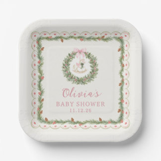 Merry Little Christmas Baby Shower Paper Plates