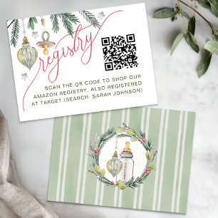 Merry Little Christmas Baby Shower Registry Card