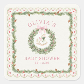 Merry Little Christmas Baby Shower Sticker