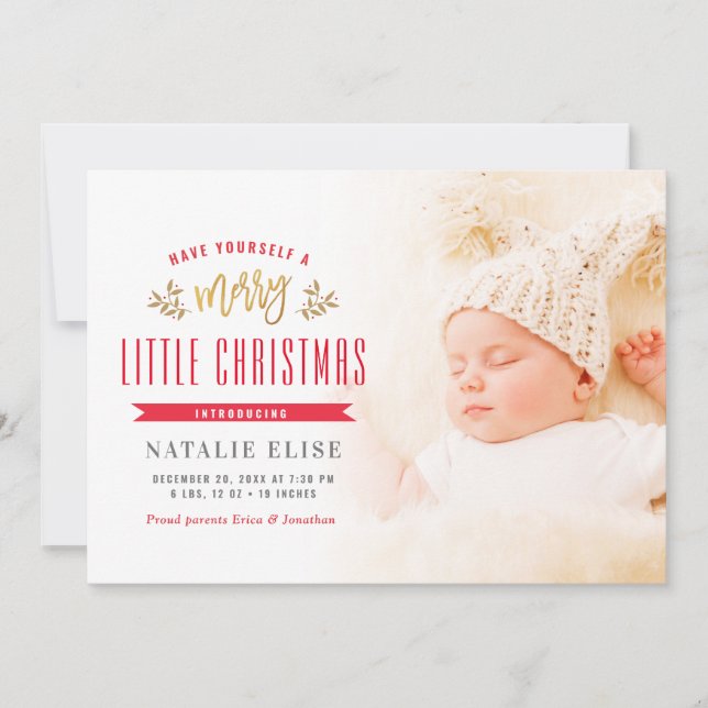 MERRY LITTLE CHRISTMAS | birth announcement (Front)