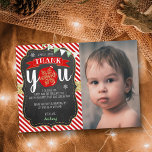 Merry Little Christmas Birthday Photo Thank You Card<br><div class="desc">Say thank you in style with these trendy birthday thank you cards. The template wording is easy to personalise and your family and friends will be thrilled when they receive these fabulous thank yous.</div>