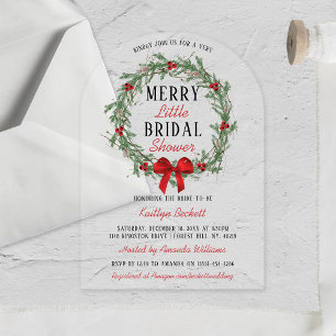 Merry Little Christmas Bridal Shower Acrylic Invitations