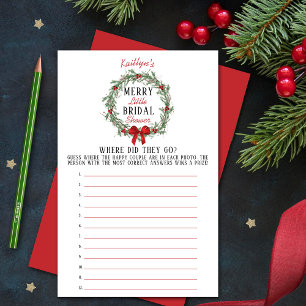 Merry Little Christmas Bridal Shower Game Card