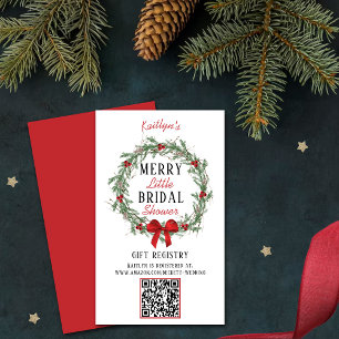 Merry Little Christmas Bridal Shower Gift Register Enclosure Card
