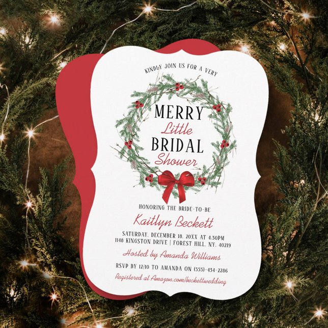 Merry Little Christmas Bridal Shower Invitation (Creator Uploaded)