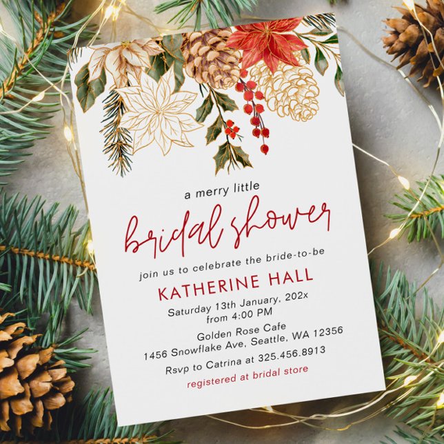 Merry Little Christmas Bridal Shower Invitation (Creator Uploaded)